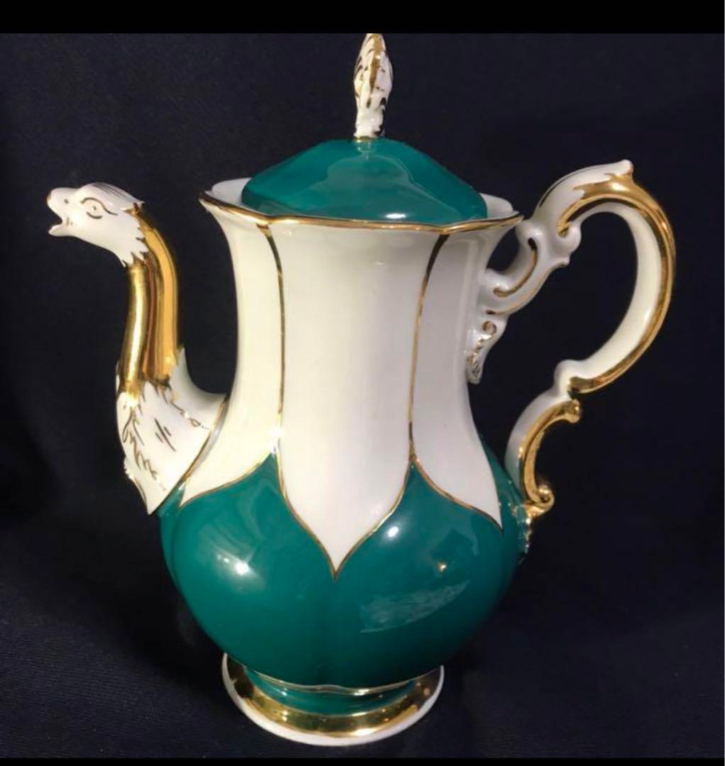 マイセン Bフォーム グランツゴールド グリーン ポット