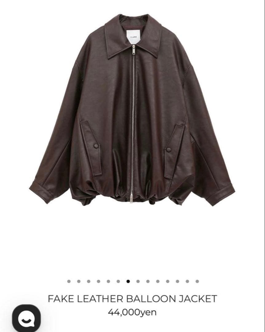 CLANE FAKE LEATHER BALLOON JACKET ブラウン 1