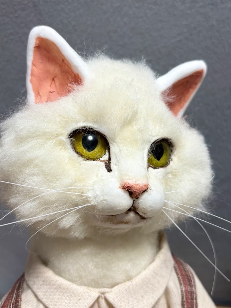 A 仲良し2匹のアートドール　【ハンドメイド】猫　ぬいぐるみ　羊毛フェルト