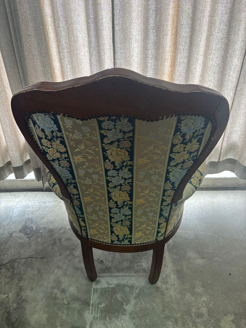 【オシャレ花柄刺繍‼️】アンティークチェア 椅子 猫脚