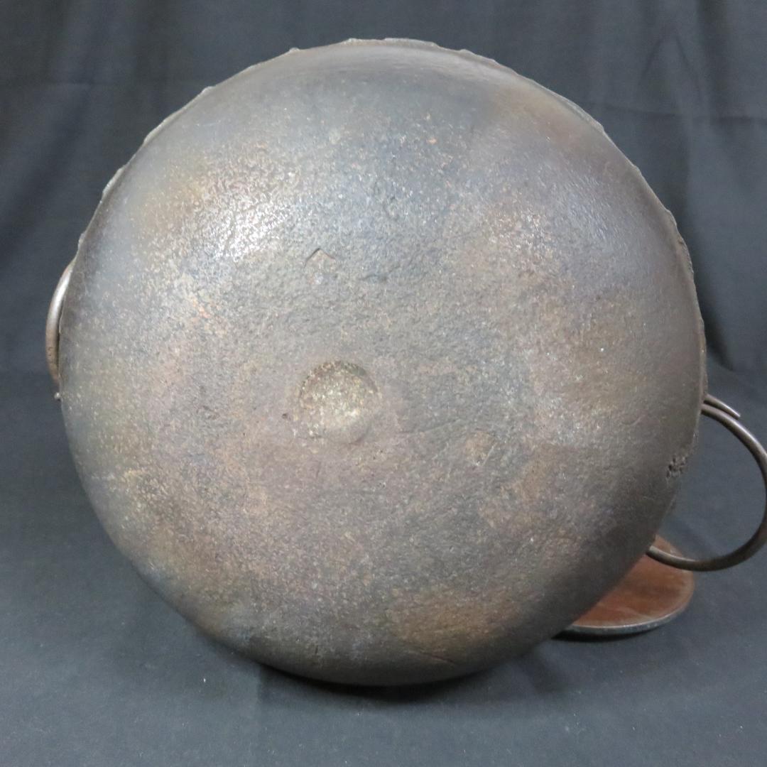 茶釜 木箱 茶道具 真形釜 高橋敬典 人間国宝 共箱 錆