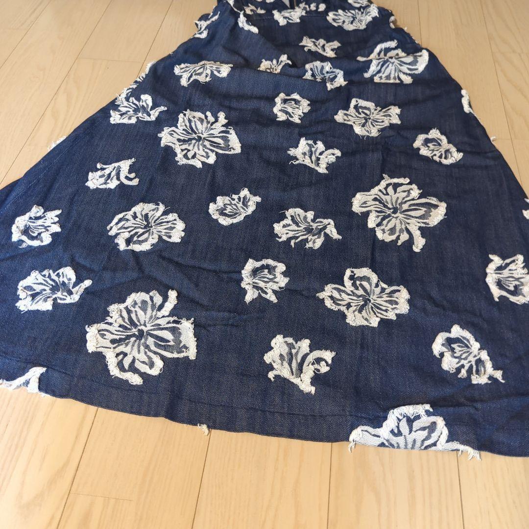 ワンピース FLOWER CUT JACQUARD DENIM DRESS/AMERI