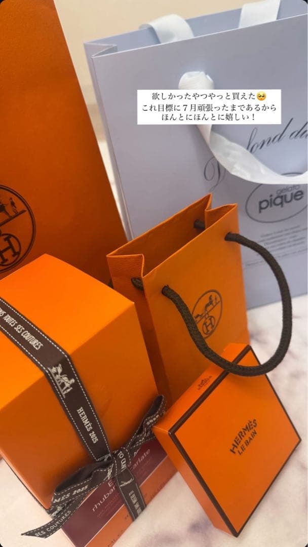 エルメス ギフト袋 オレンジ 小型