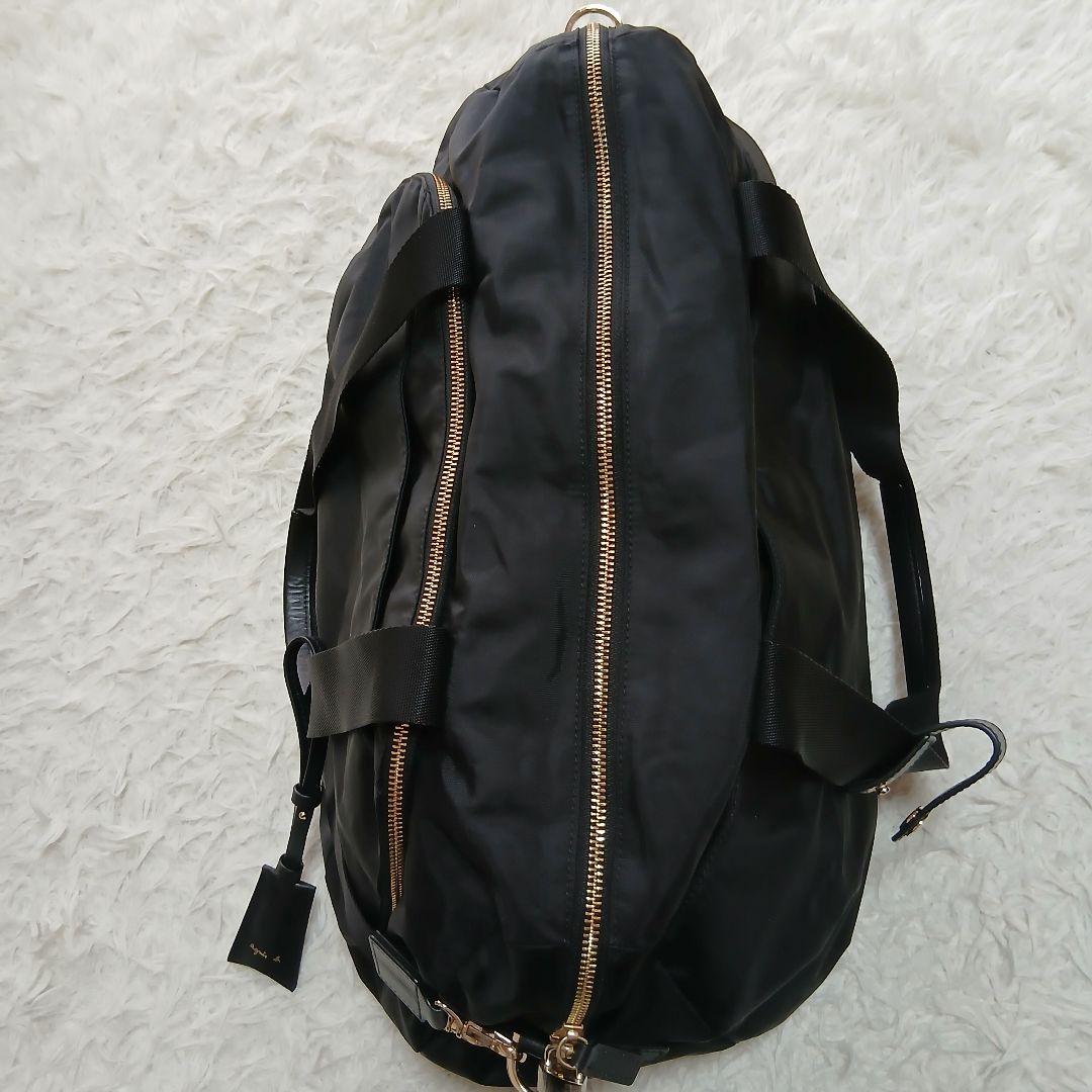 【極美品】【agnes b.】FT03 2Way ボストンバッグ　チャーム、鍵付