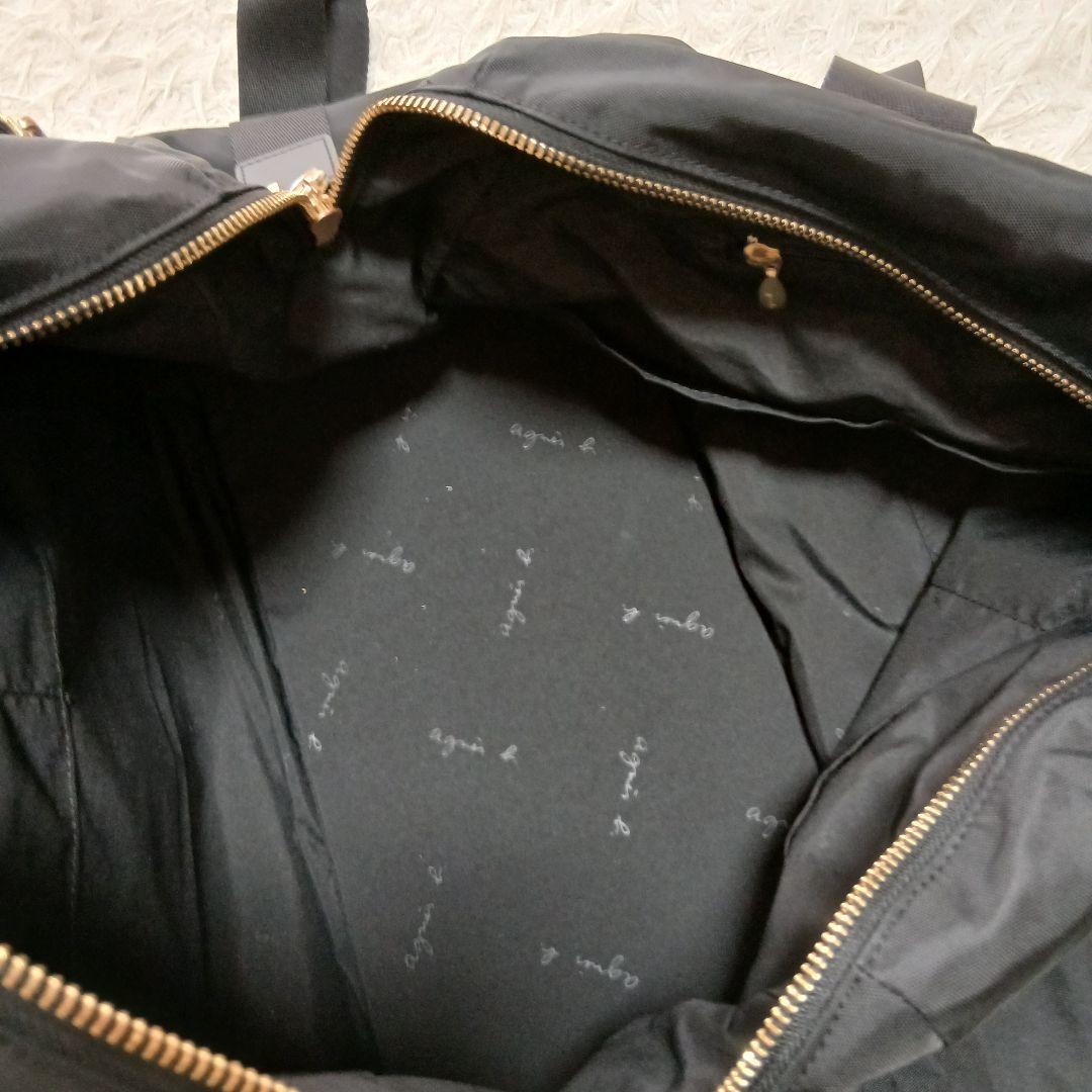 【極美品】【agnes b.】FT03 2Way ボストンバッグ　チャーム、鍵付