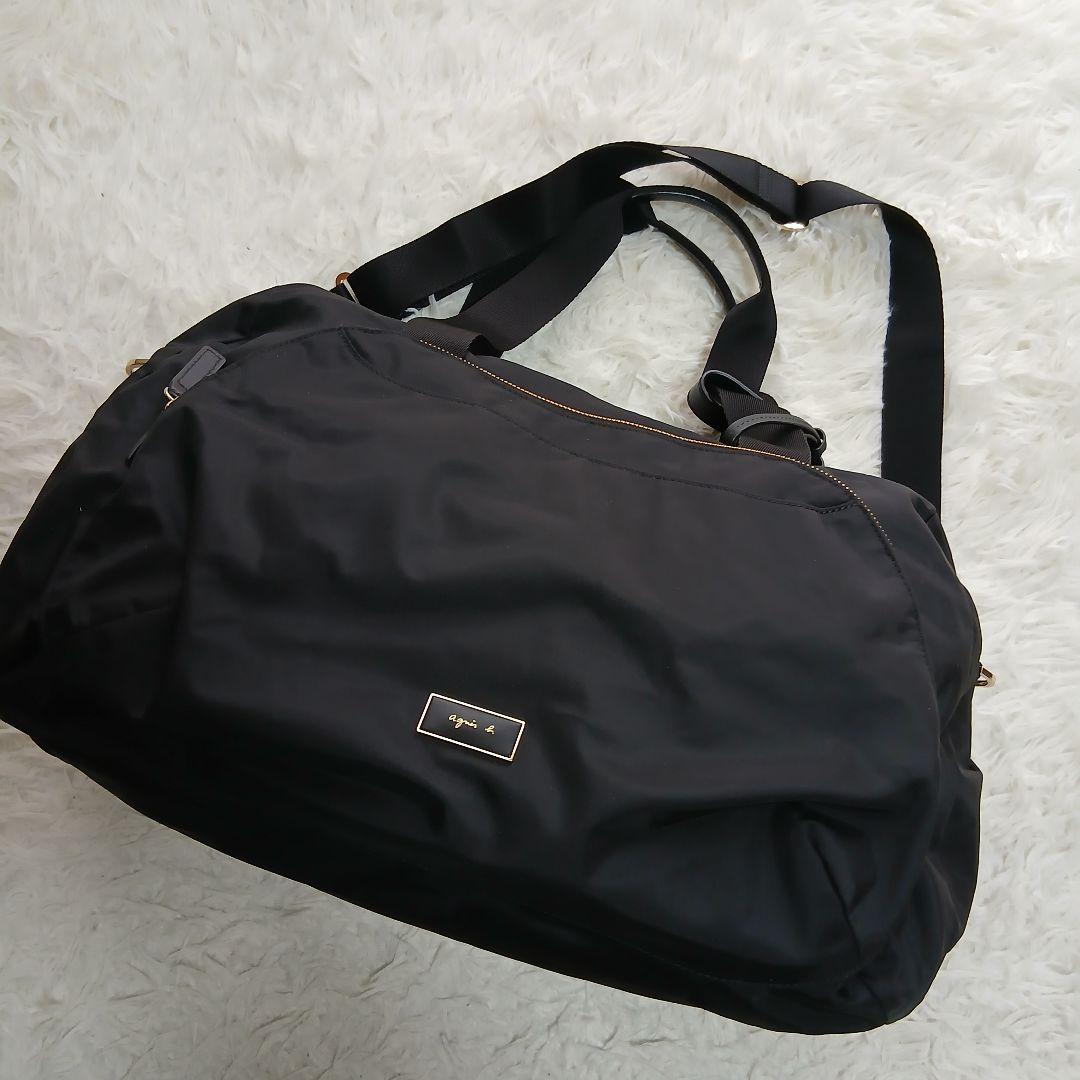 【極美品】【agnes b.】FT03 2Way ボストンバッグ　チャーム、鍵付