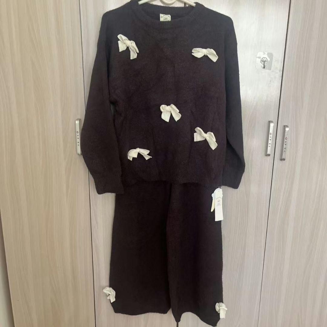 ジェラピケ　リボンプルオーバー　ロングパンツセット上下セット