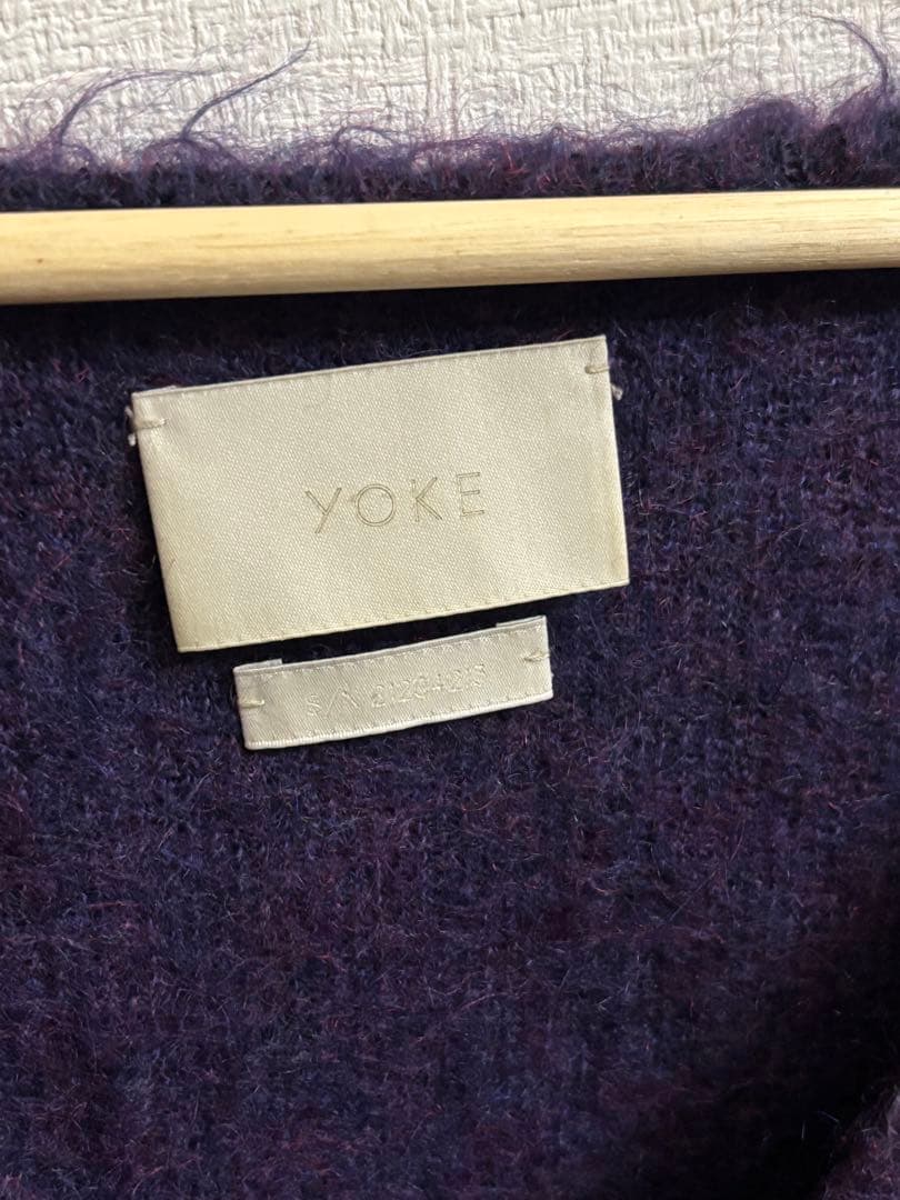 yoke 21aw モヘアカーディガン 紫