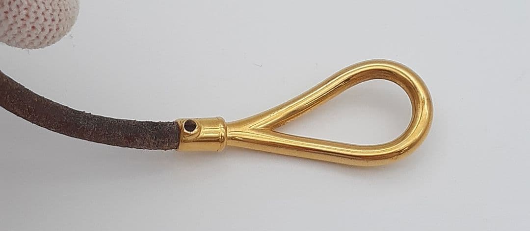 Z08-25　エルメス　ブレスレット　ブラウンレザー