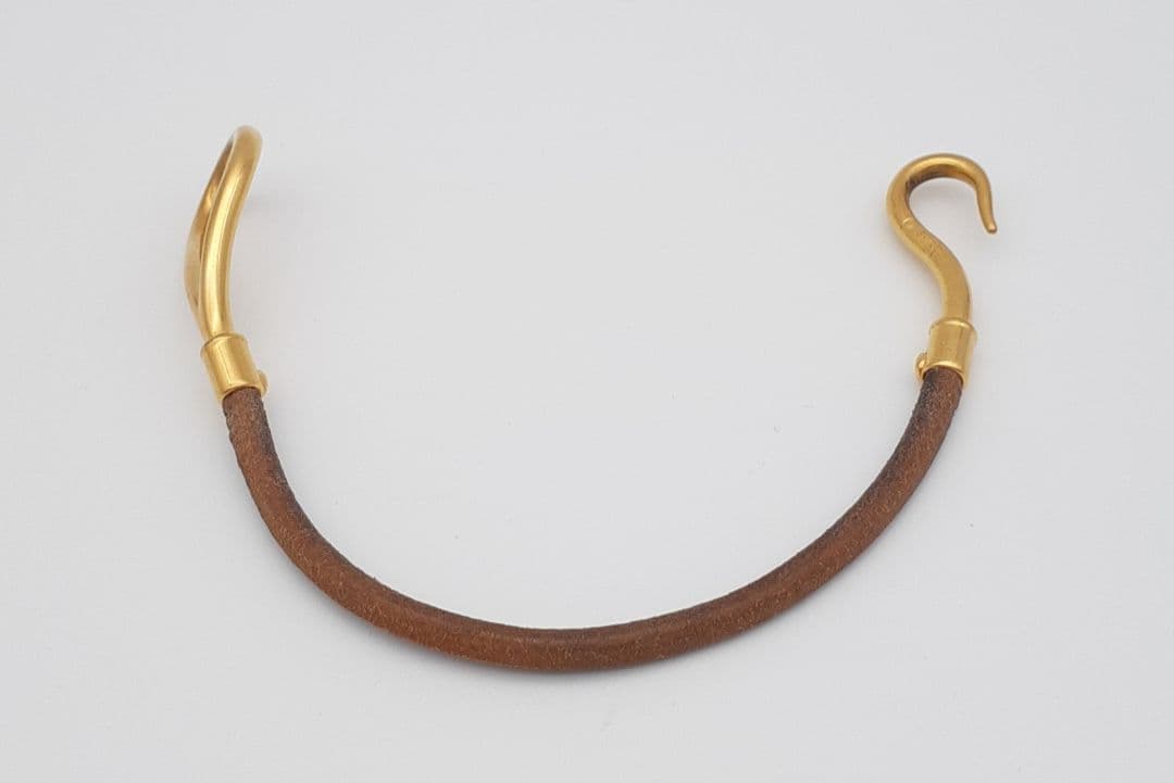 Z08-25　エルメス　ブレスレット　ブラウンレザー