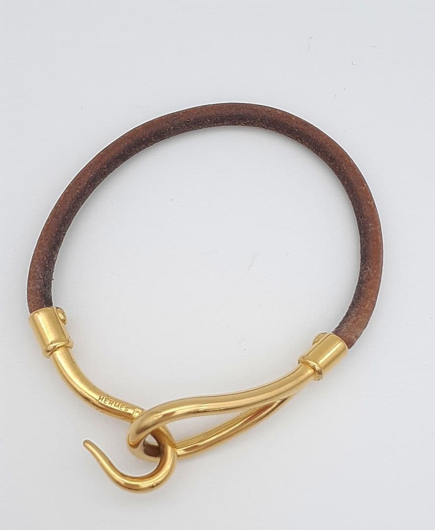 Z08-25　エルメス　ブレスレット　ブラウンレザー