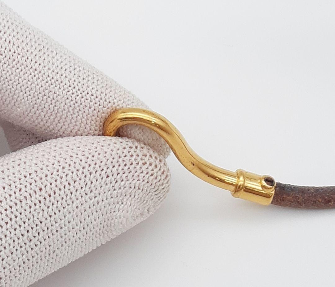 Z08-25　エルメス　ブレスレット　ブラウンレザー