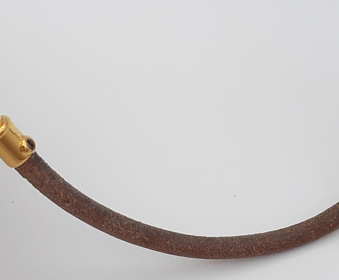 Z08-25　エルメス　ブレスレット　ブラウンレザー