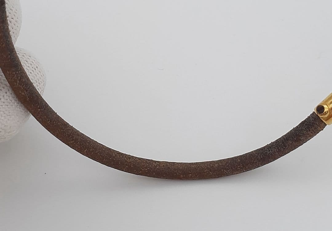 Z08-25　エルメス　ブレスレット　ブラウンレザー