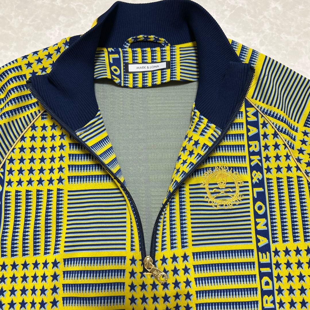 マークアンドロナ★総柄★スター★スカル★ハーフジップ【メンズ サイズ48（L）】