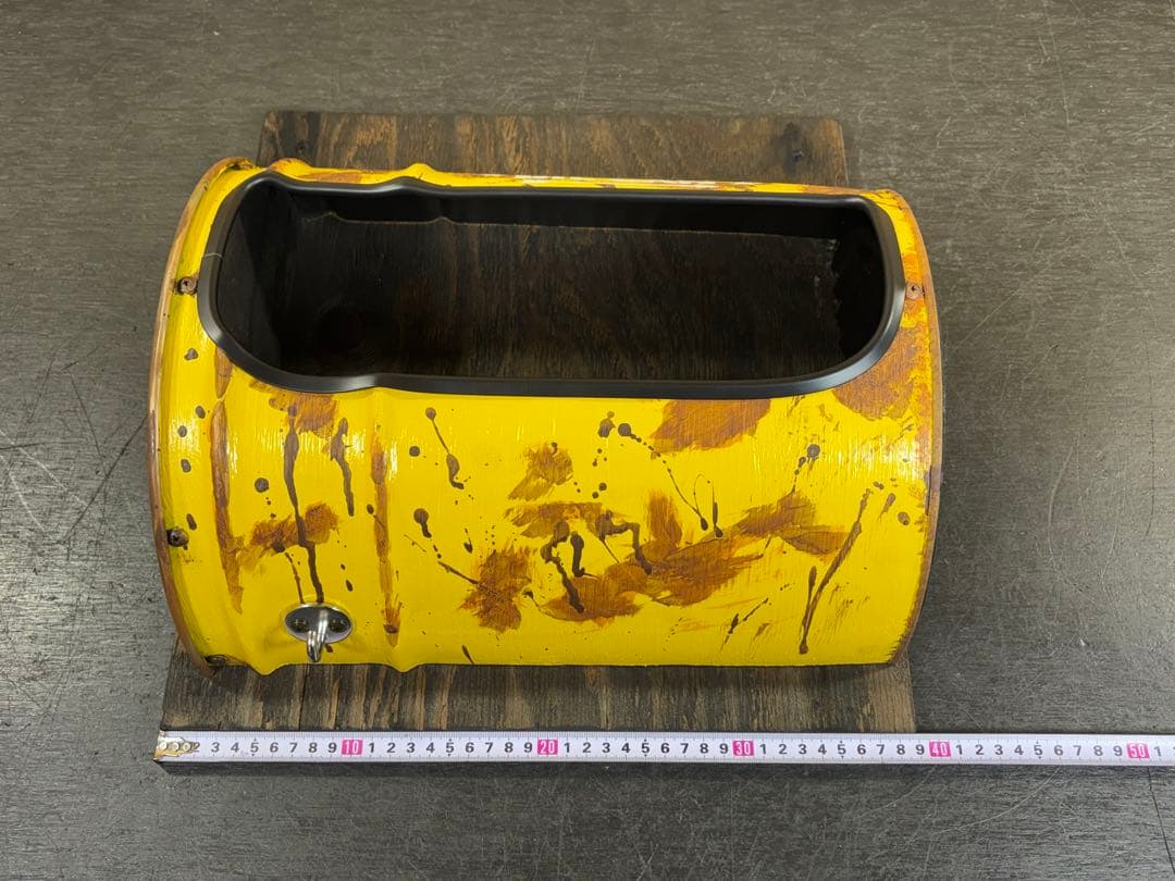 ヴィンテージ風 ガレージ ペール缶 シェルフ 壁掛け ディスプレイ ラック