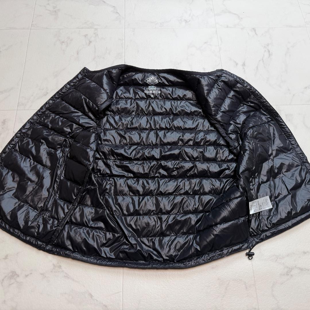 DANTON ダウンベスト ブラック #36 ダウン フェザー