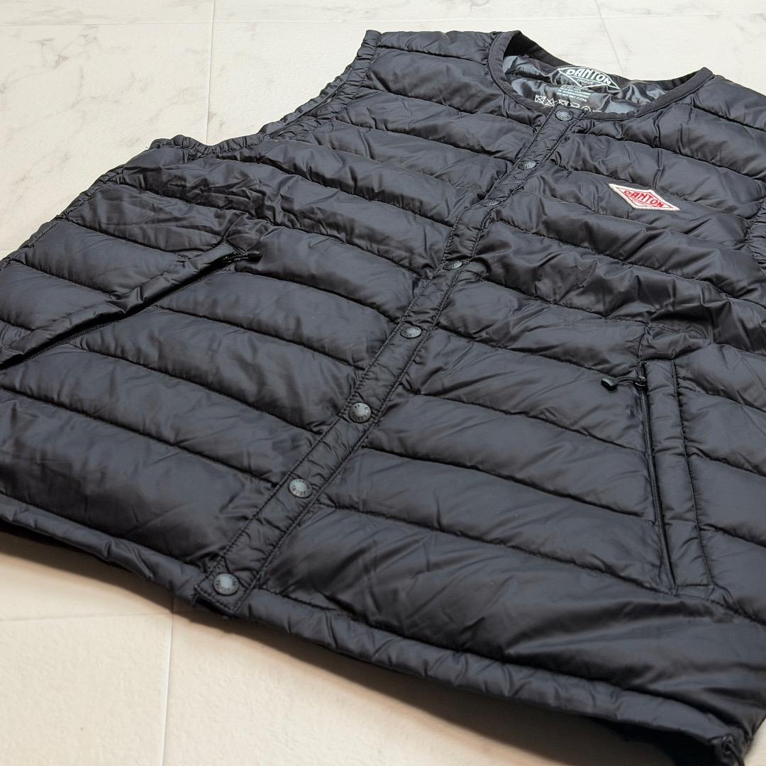DANTON ダウンベスト ブラック #36 ダウン フェザー