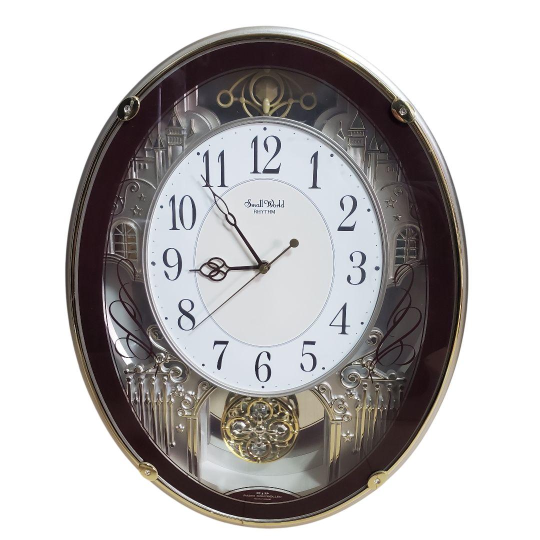 【状態良好】スモールワールド 電波時計 リズム時計 4MN523RH
