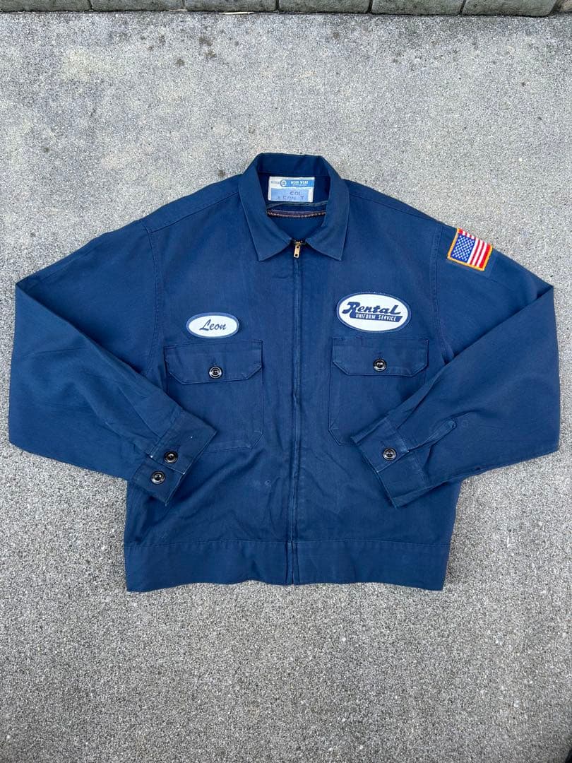 ワークジャケット　アメカジ　80s アメリカ製　企業系　短丈　ヴィンテージ