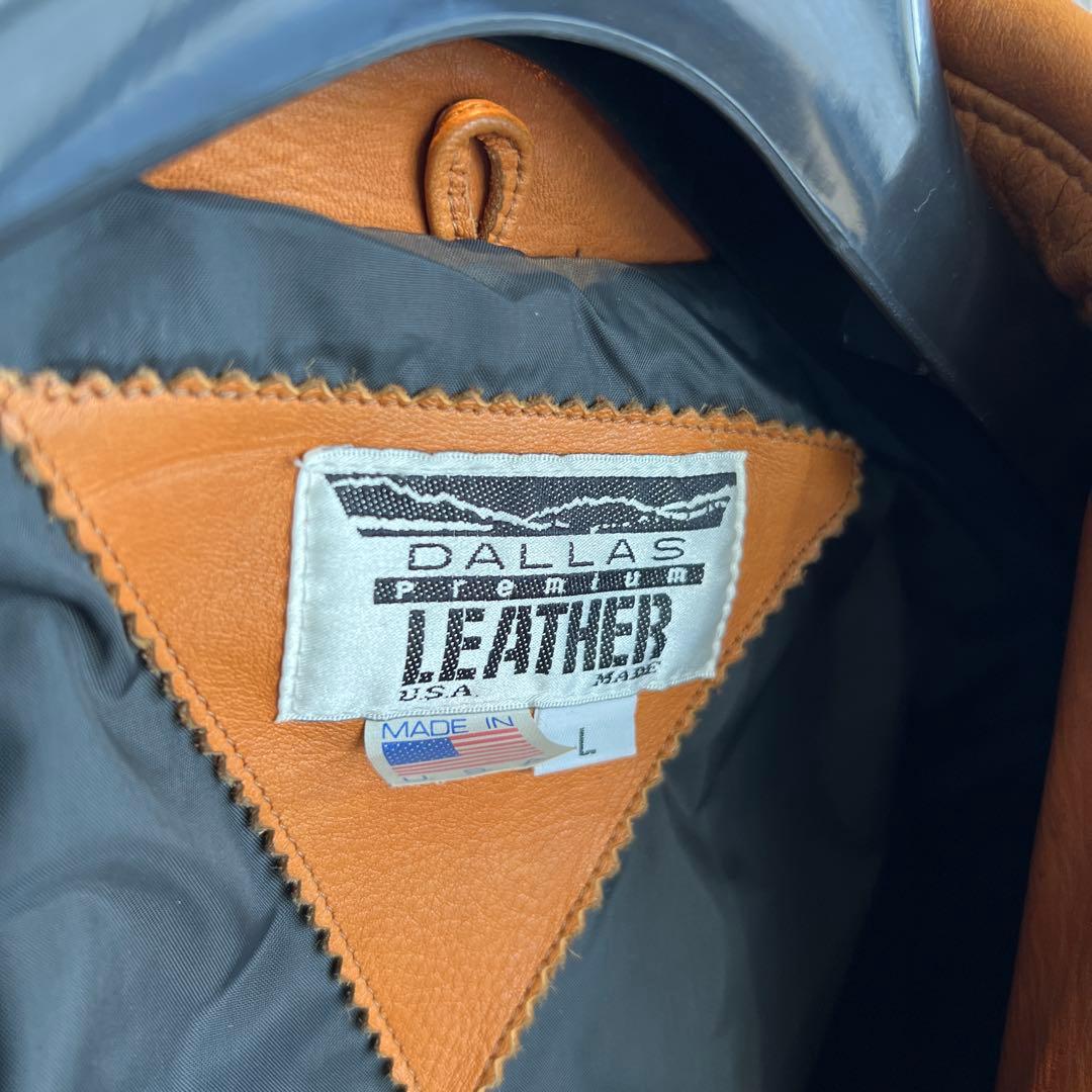 DALLAS Leather 90s USA製 フリンジ レザージャケット 刺繍