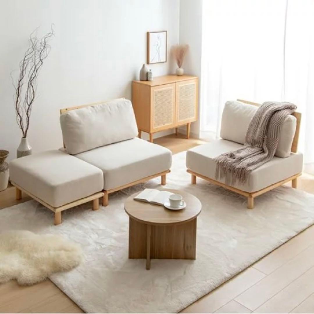 ソファベッド 3点セット ローソファ2脚 オットマン1脚 ソファ ベッド