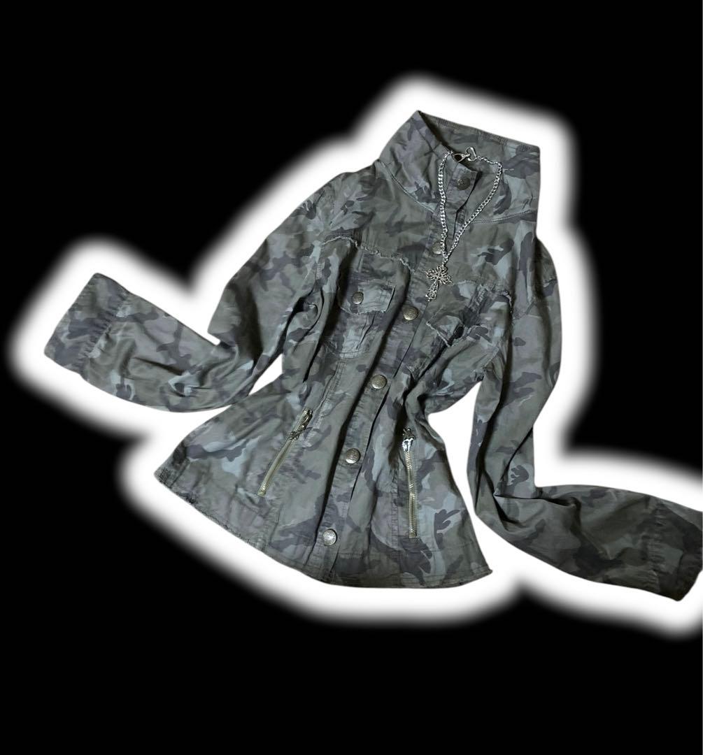 y2k平成ギャルパンク迷彩ミリタリーフードフェアリーグランジ古着ロックNANA