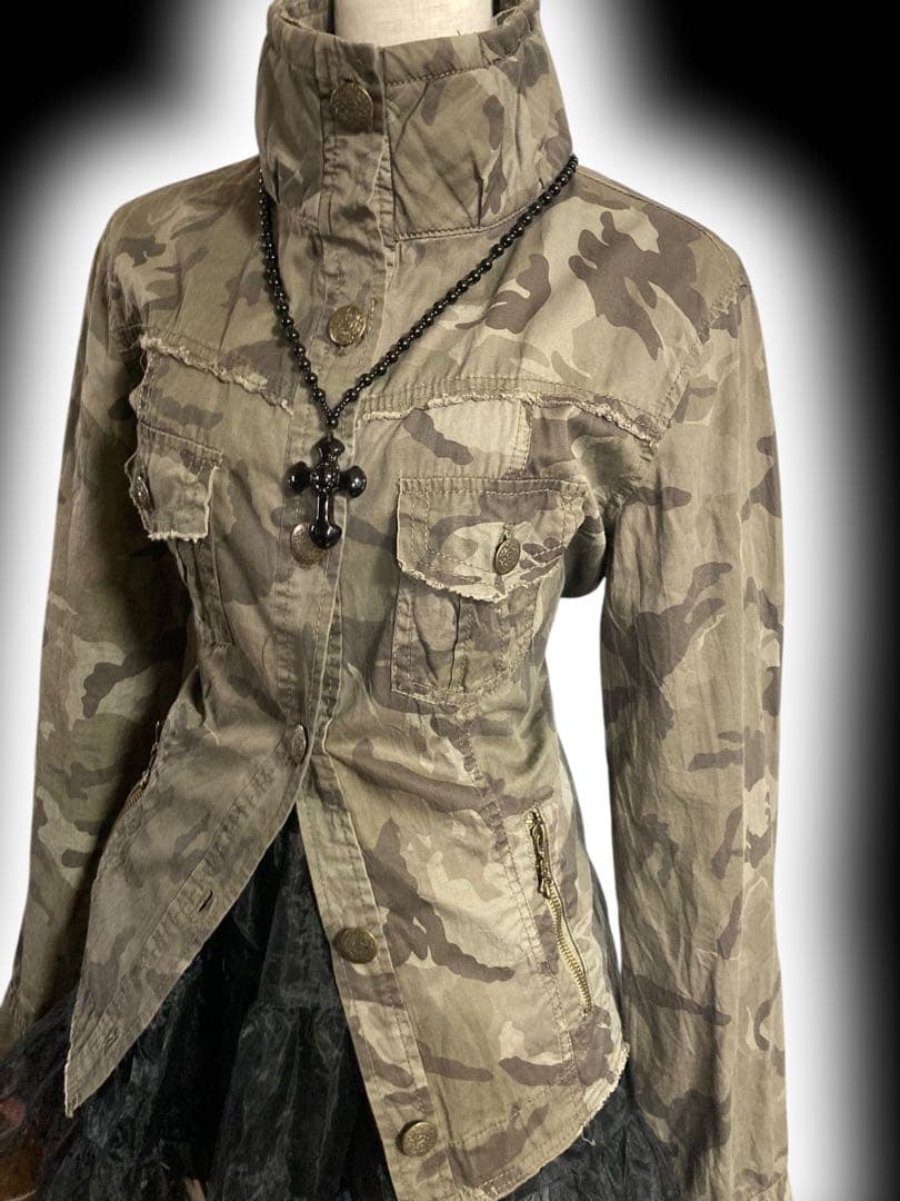 y2k平成ギャルパンク迷彩ミリタリーフードフェアリーグランジ古着ロックNANA