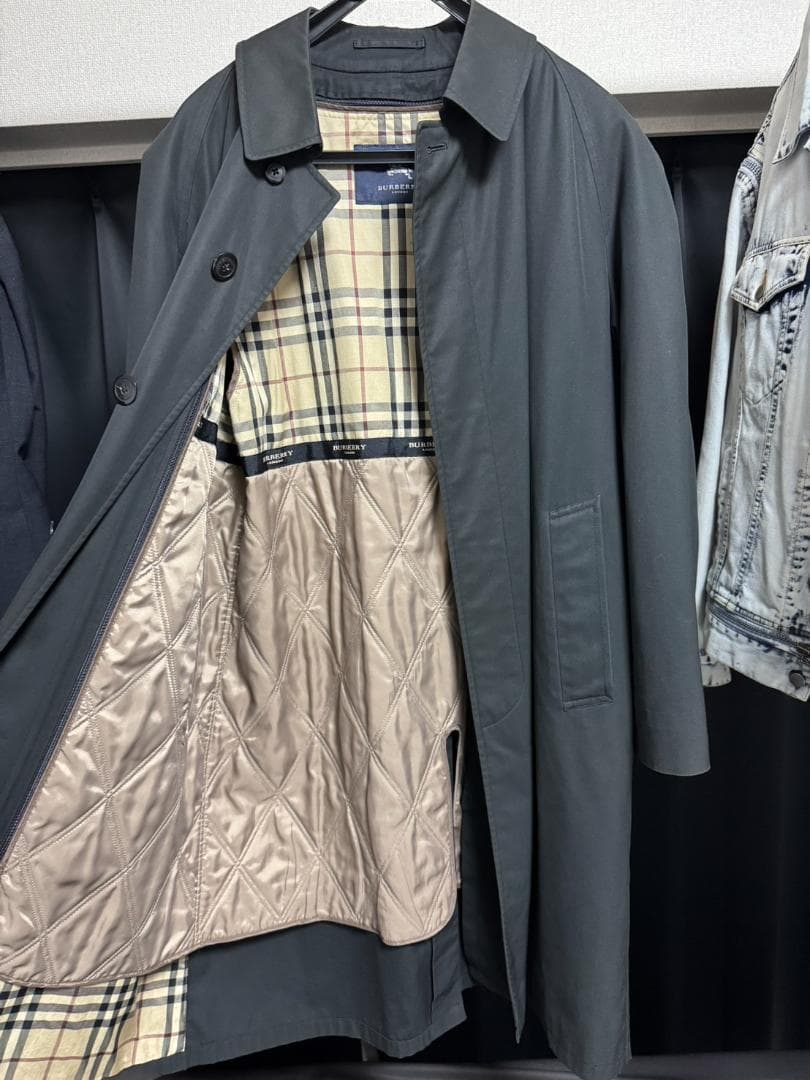 Burberry　バーバリーロンドン　ブラック　ステンカラーコート　ライナー付き