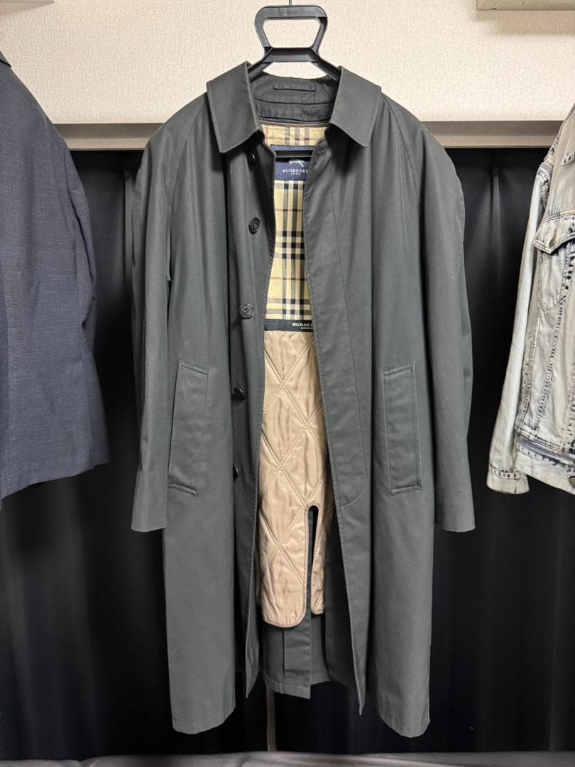 Burberry　バーバリーロンドン　ブラック　ステンカラーコート　ライナー付き