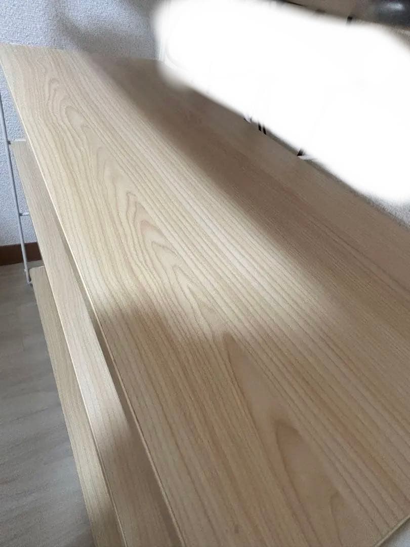 ステンレスユニットシェルフ　オーク材　白