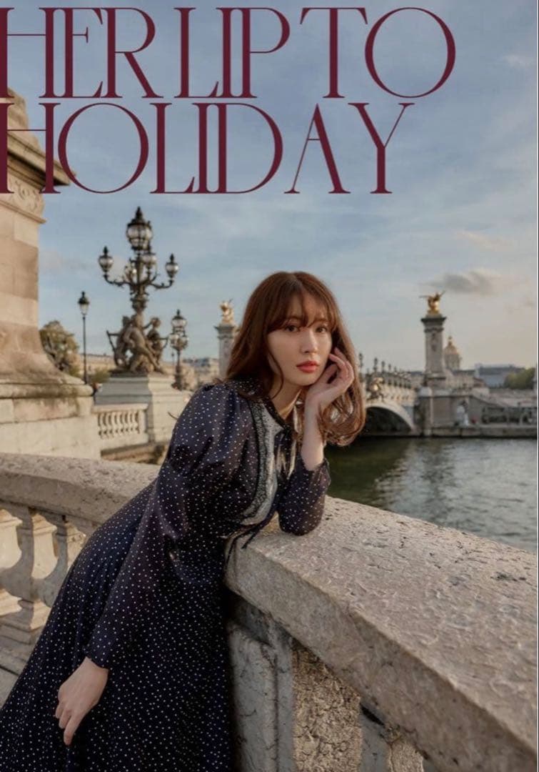 ア*シ様 Herliptoドットロングドレス ワンピース