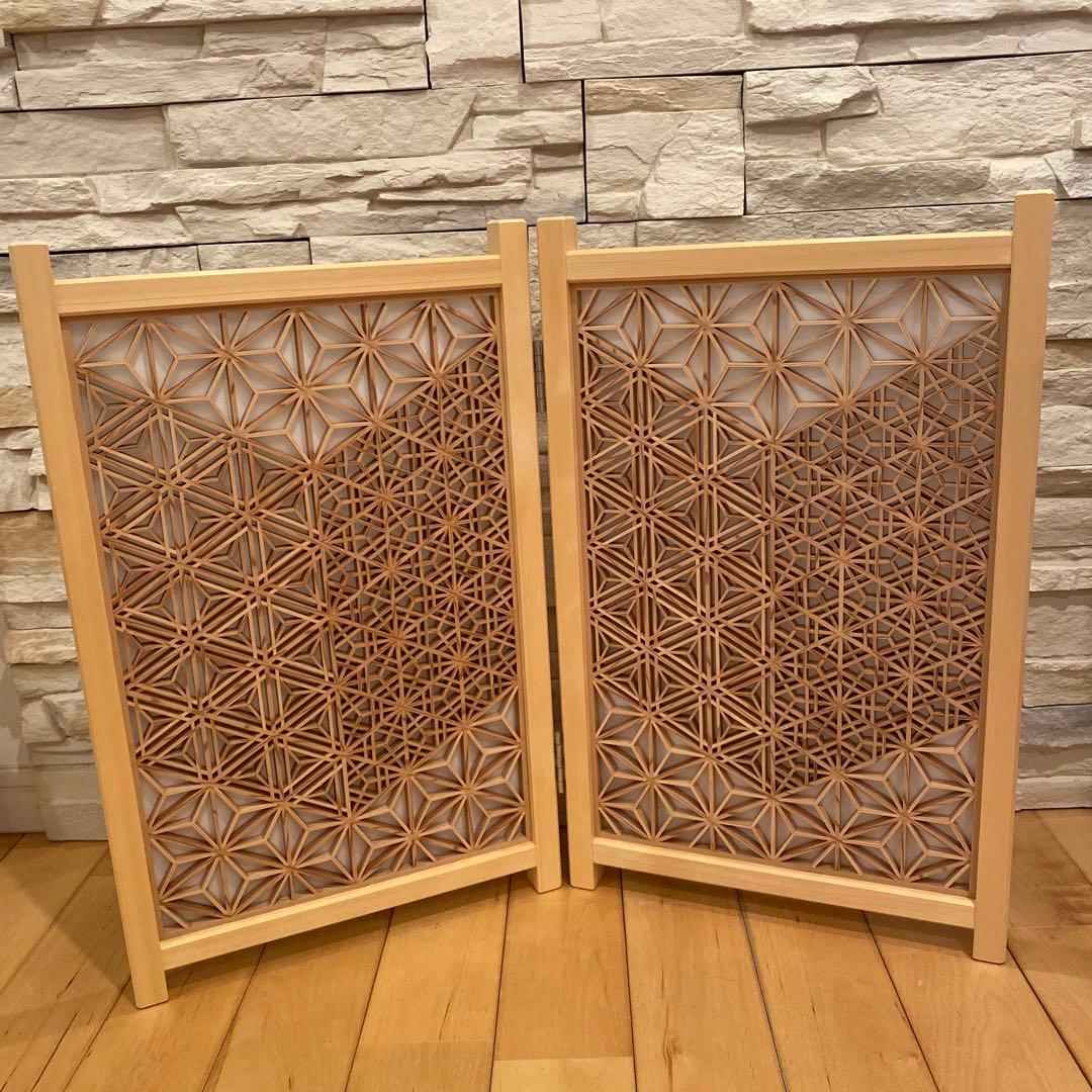 ④組子細工　衝立　パーテーション　伝統工芸品