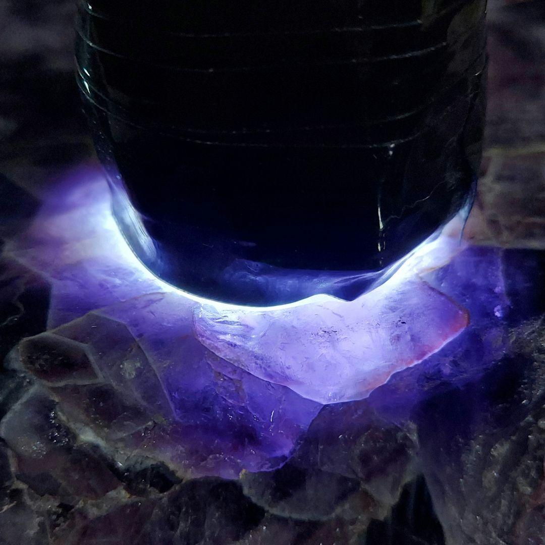 レアタイプ！ 超大きい豪華な紫水晶 アメジスト原石スライス 両面磨き539