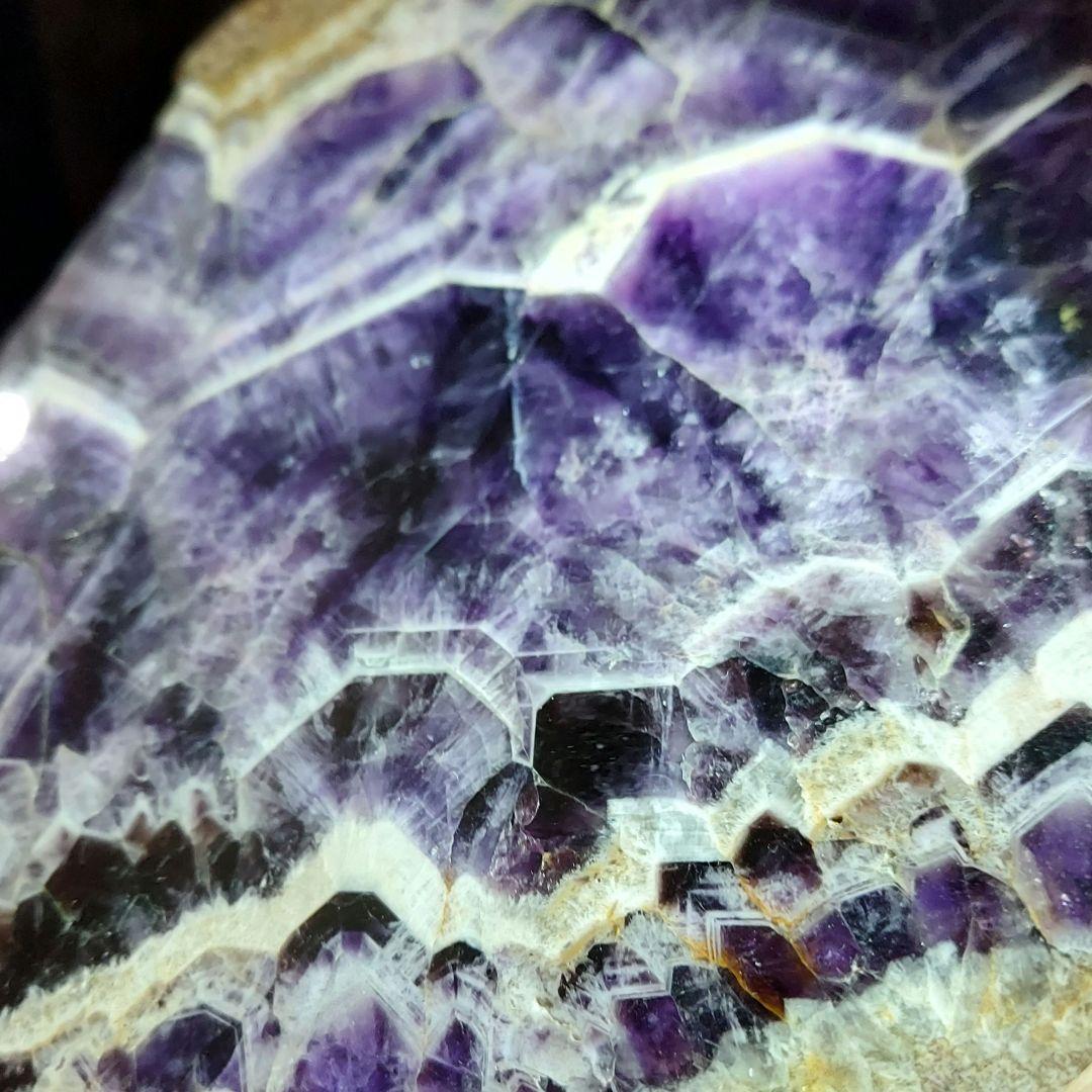 レアタイプ！ 超大きい豪華な紫水晶 アメジスト原石スライス 両面磨き539