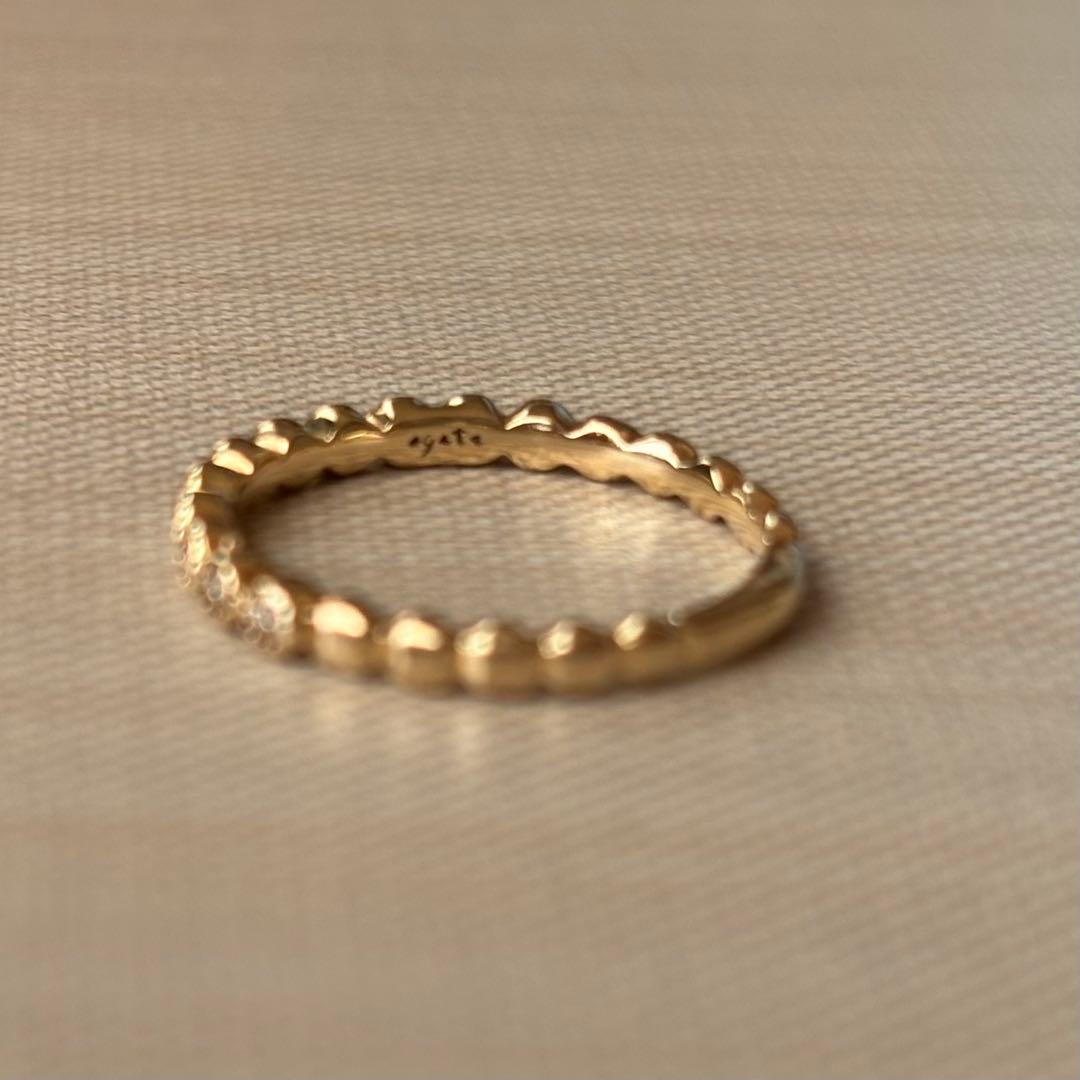 アガット　k10 ダイヤモンド　指輪　7号