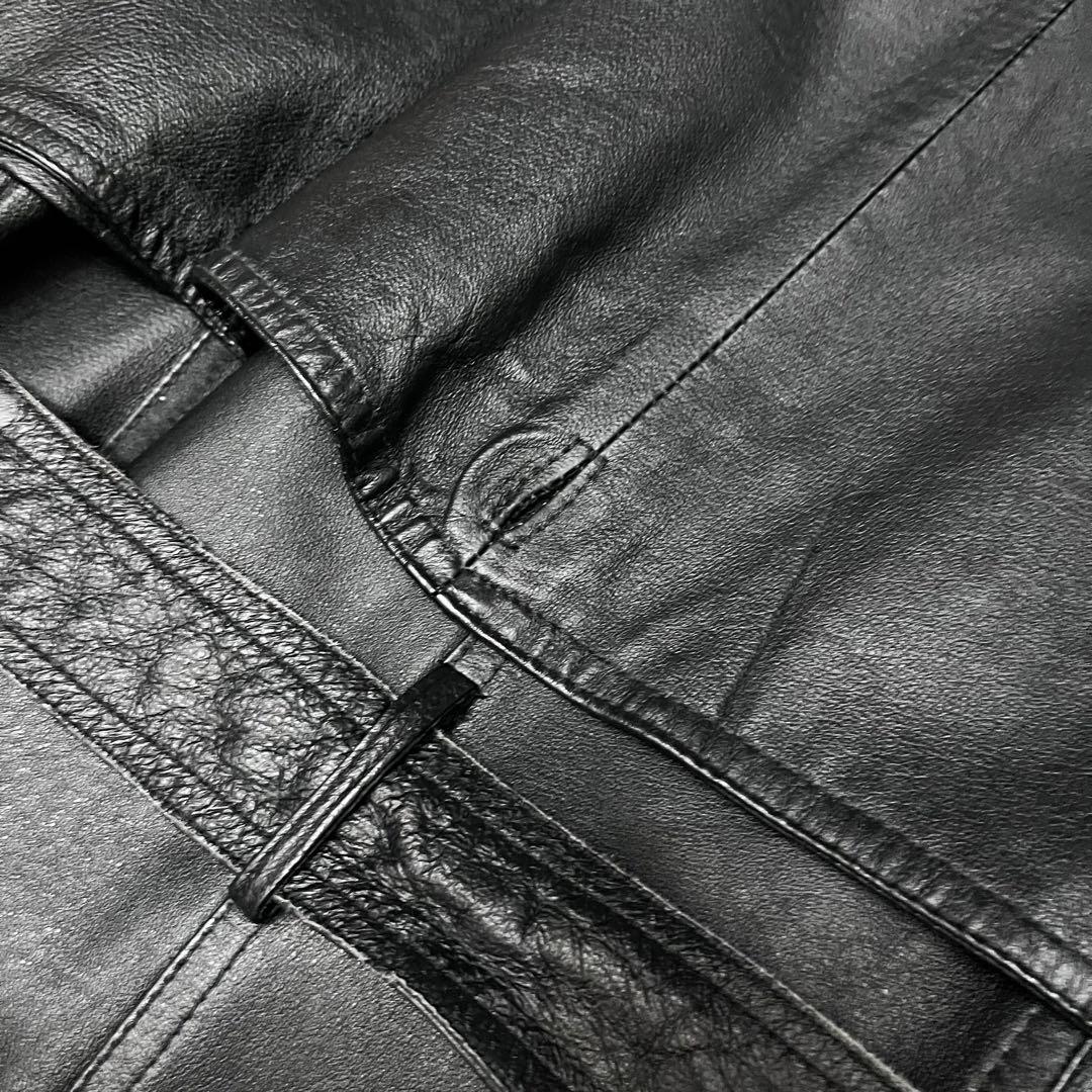 ジャケット・アウター vintage leather long trench coat