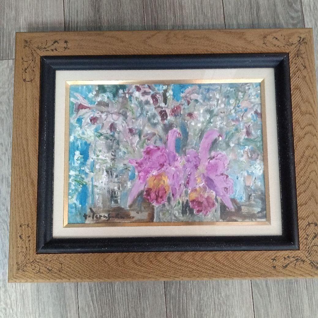 お値下げ☆寺坂公雄　「カトレア」油絵