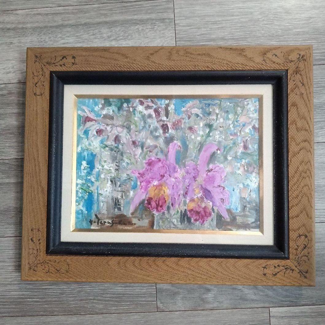 お値下げ☆寺坂公雄　「カトレア」油絵