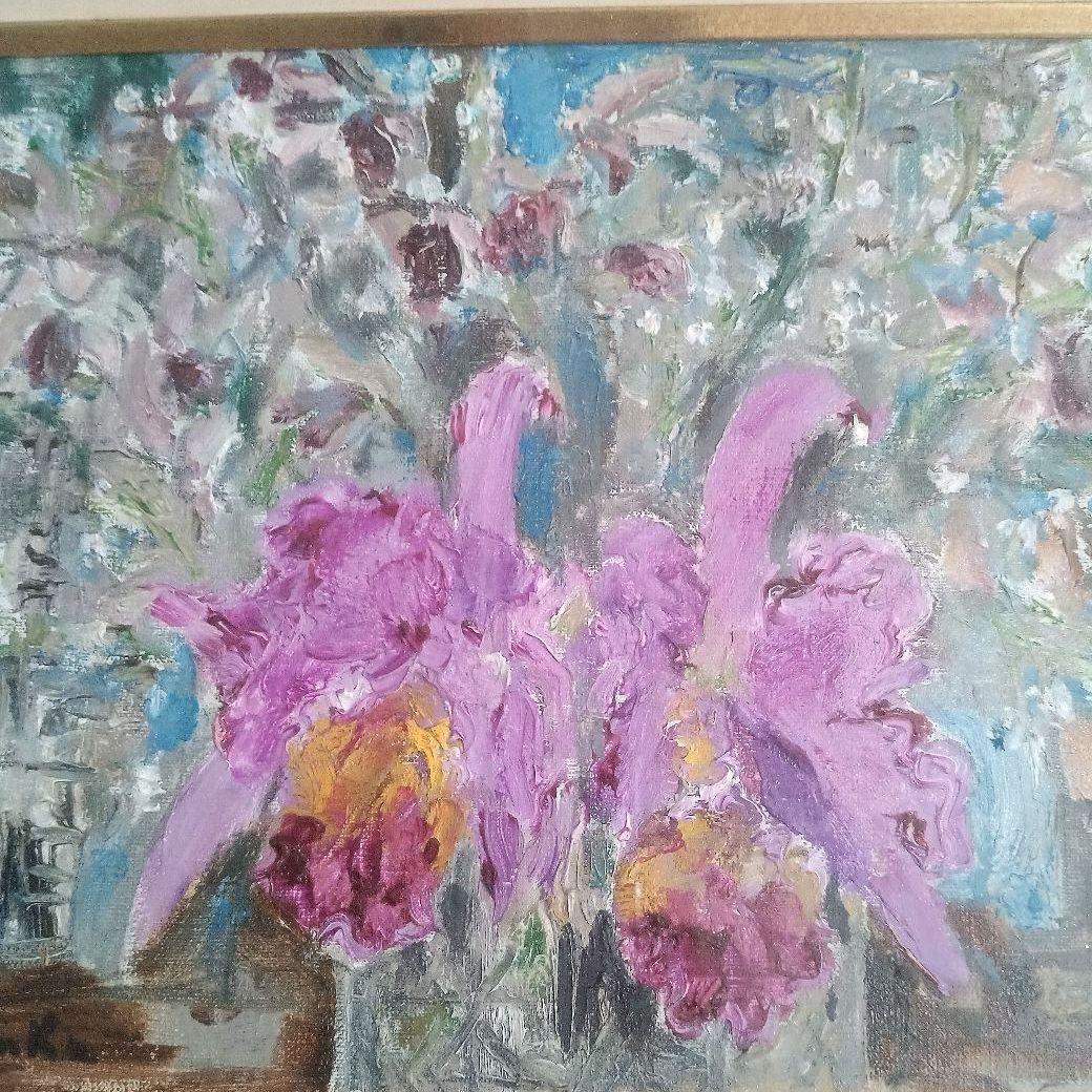 お値下げ☆寺坂公雄　「カトレア」油絵