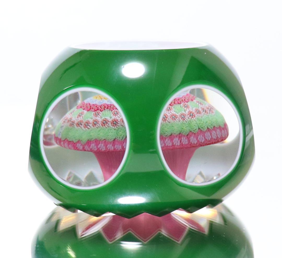 オールド・バカラ 1971年ミルフィオリマッシュルームペーパーウェイトレアカラー