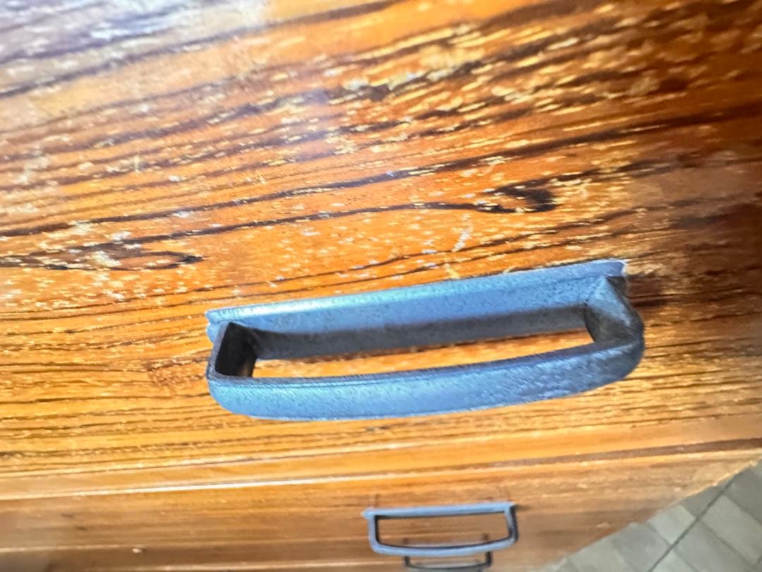 レトロ木製収納キャビネット 7引き出し