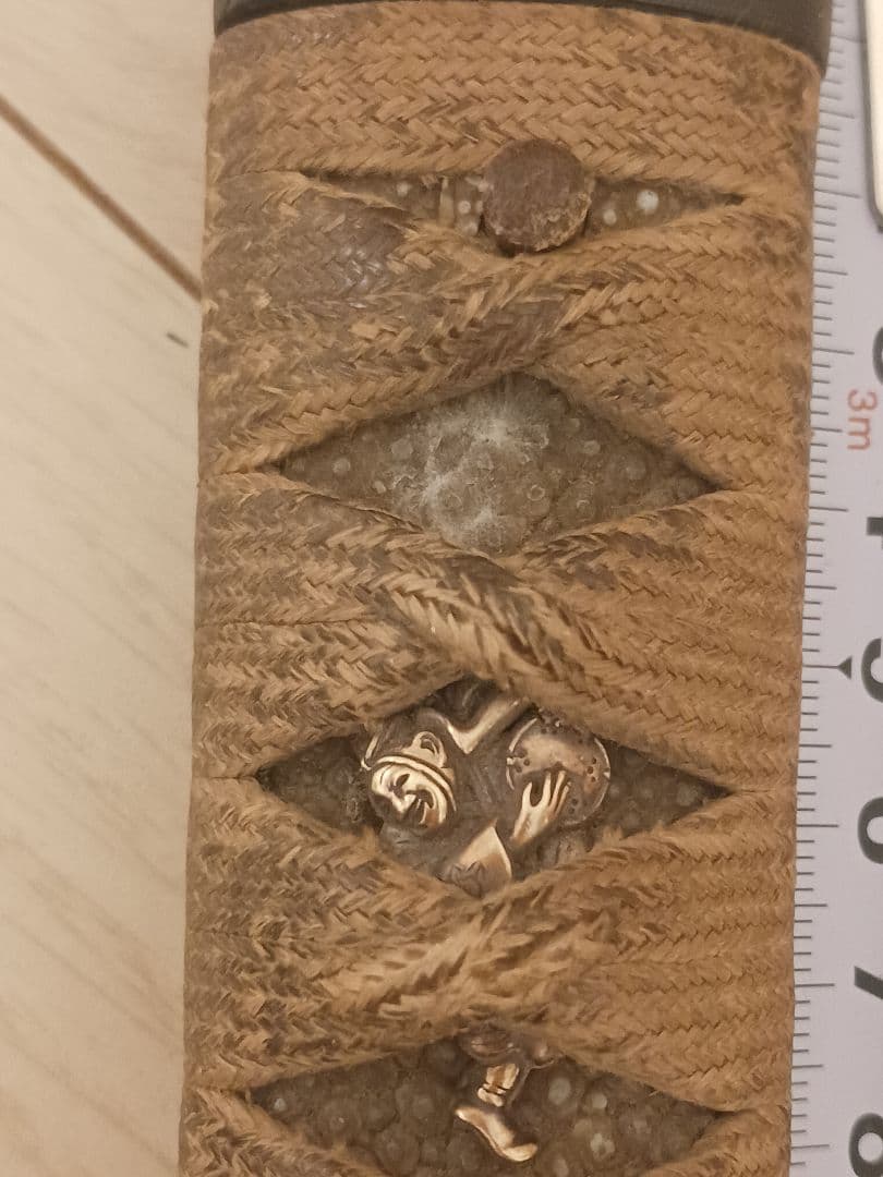 刀装具　武具　拵え　目貫　柄　本鮫皮 金象嵌　江戸時代前期