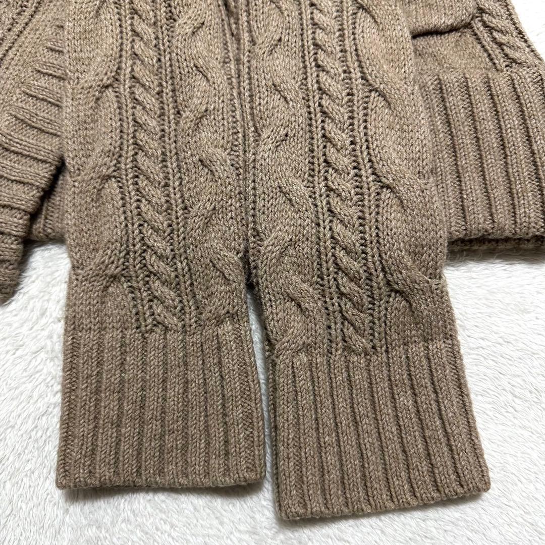 美品　バーバリーブルーレーベル　ダッフルコート　ニット　ケーブル　ラクーンファー