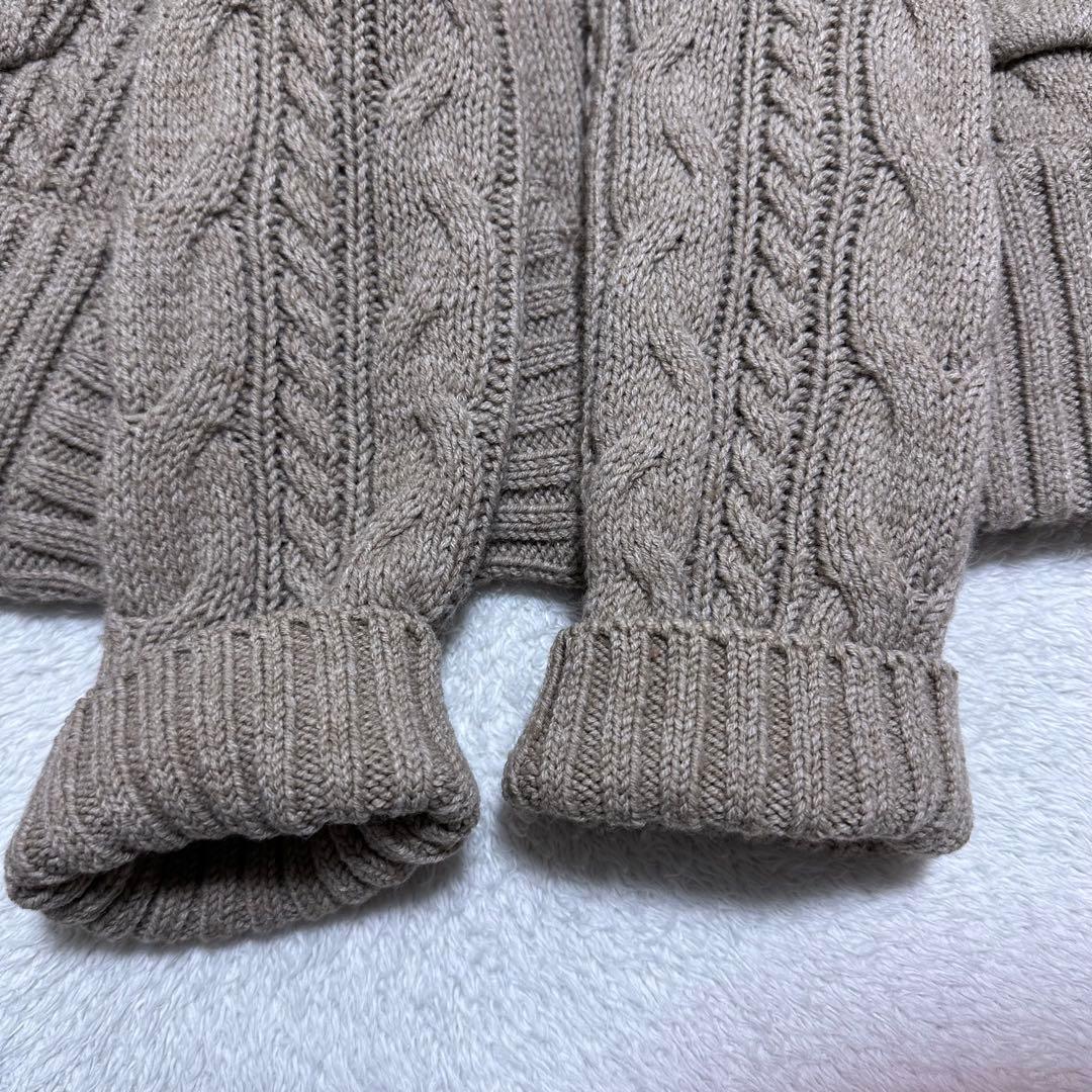 美品　バーバリーブルーレーベル　ダッフルコート　ニット　ケーブル　ラクーンファー