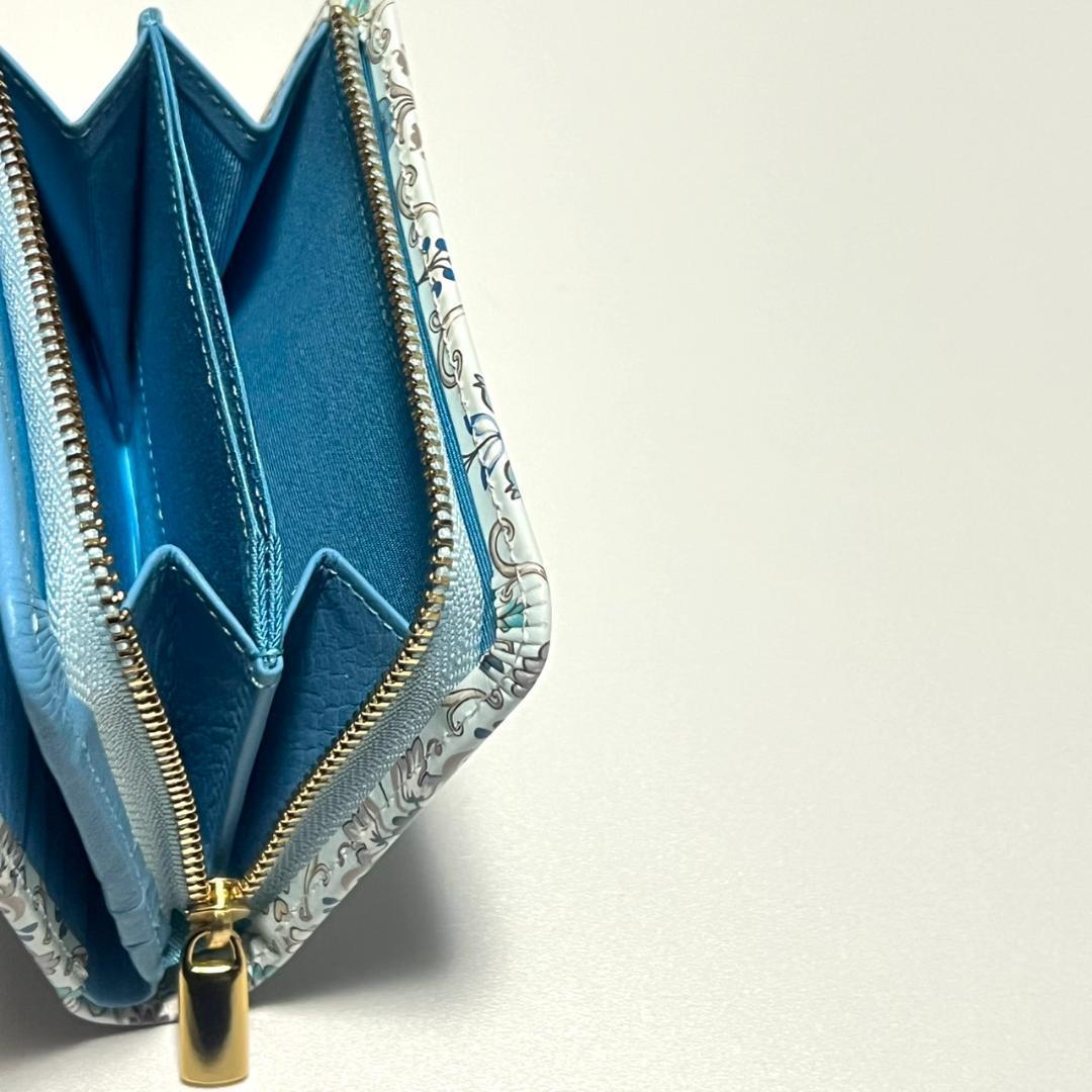 【新品未使用】浅草文庫 シルクロード 友禅染 江戸小紋 二つ折り 財布 日本製