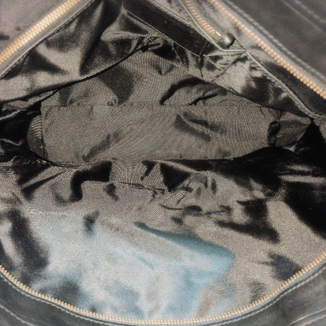 Hunting World 黒×赤糸 キルティング×革 大き目バッグ