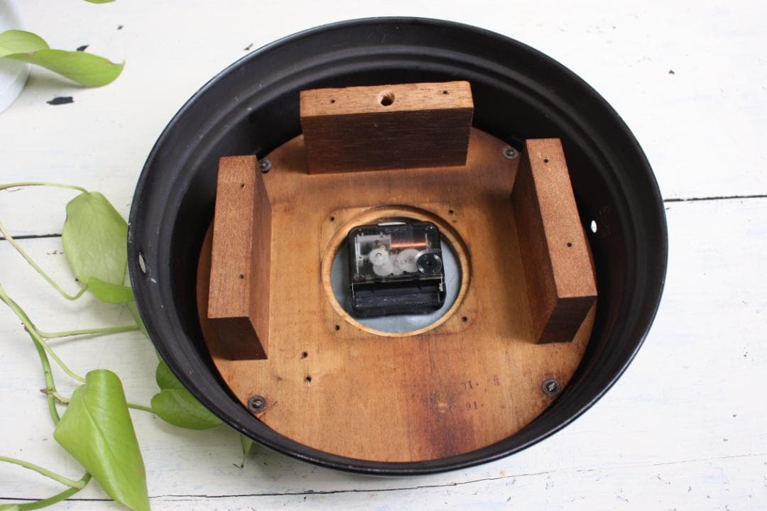 インダストリアル 静音 アンティーク 丸型 電池式 クオーツ改造 動作品