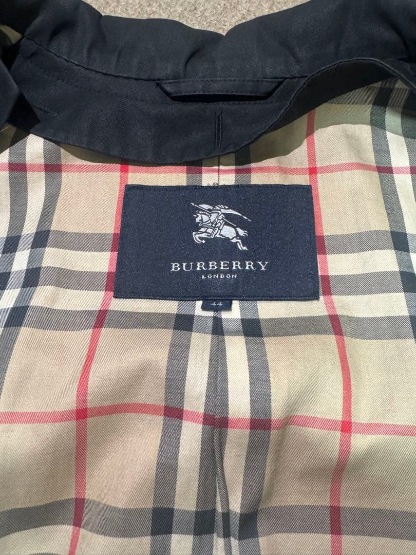 プ*子様 Burberryブラック コート　チェック裏地
