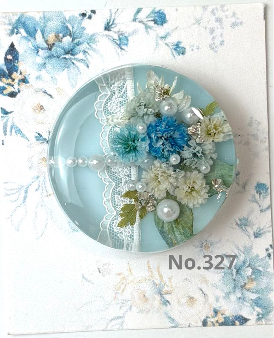 レジンヘアゴム ポニーフック　ドライフラワー　No.327